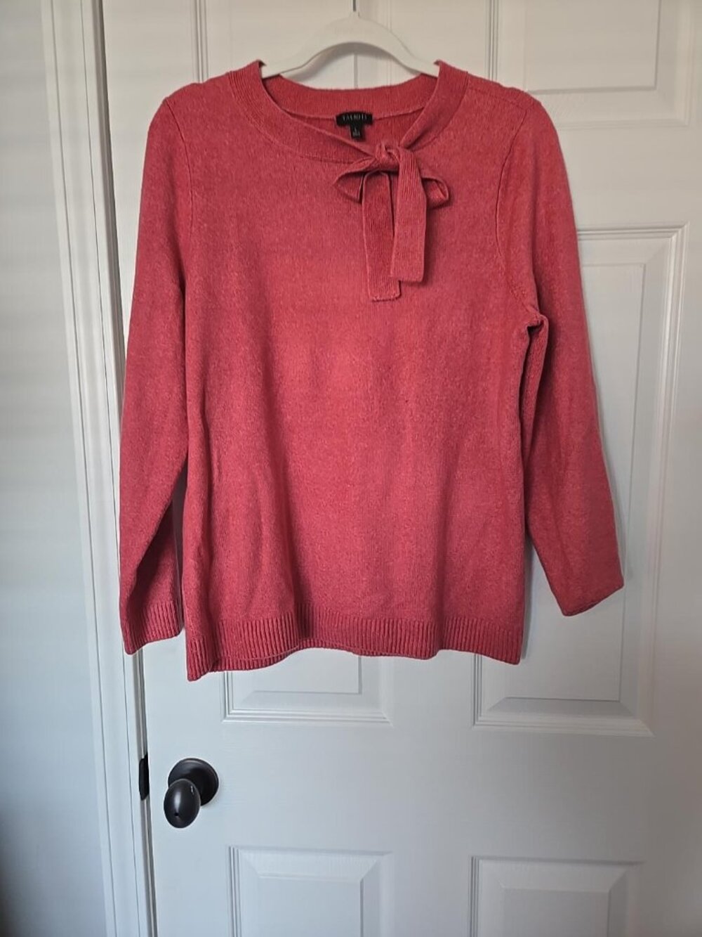 Talbots Coral/Pink Large Tie-Neck Sweater in Good Condition